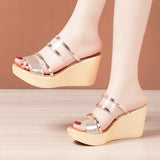 Women With High Heels And Flip-Flops Wear 2023 New Summer Muffins With Thick Soles, Fish Mouths, Fashionable, Big-Size