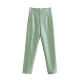 Fongt Workplace Women's Display High Waist Waist Suit Trousers 38 Color Reduced Age And Ankle Pants