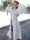 Dark Lolita Gothic White Ruffles Women Long Blouses Lace Up Cut Out Flare Sleeve Shirt Dresses Harajuku Cute Fashion