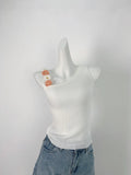 Fongt Color Lemon Yellow Vest Female Dopamine Wear With Stereo Flower Sling Handmade Hook Flower Diagonal Shoulder Top-Outfit
