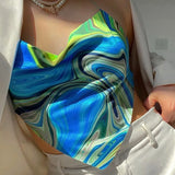 Print Corset Top 2021 Summer Clothes For Women Backless Halter Tank Sexy Crop Tops Y2K 90s E-Girl Fairy Grunge Harajuku