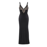Fongt Sling Lace Dress Black Dress With Built-In Body Shaping