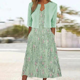 Fongt Ebay Lady Light Mature Temperament Elegant Long Dress Two-Piece Dress-Outfit
