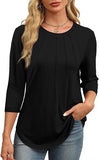 Fongt 2025 New Fashion Casual Roll Collar Seven-Sleeve Top Bottom Shirt