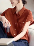 Fongt Commuting Short-Sleeved Shirt For Women In The Summer Of 2025 New Casual Relaxation Texture Shirt Design Top