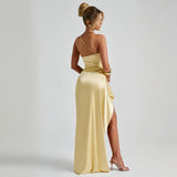 Fongt Summer New Collar Open Fork Women's Sexy Body Dressing Dress Dress