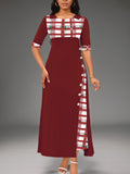 Fongt Large Number Of 2025 New Dress Burst Round Collar Bump Color Sleeve Irregular Long Dress