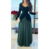 Fongt Autumn New Style Splicing Fake Two Elegant Long Dress Girls