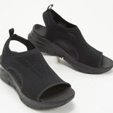 Sandals Summer Mesh Casual Ladies Wedges Shoes Solid Color Hollow Platform Open Toe Slip-On Female Sandalias Light