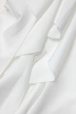 flounce hem maxi dress with ruched