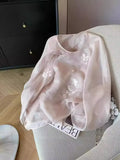 Industry Embroidered Oblique Cardigan New Chinese-Style Eugen Yarn Shirt Women's 2024 Summer Style Gentle Temperament Sunscreen Blouse-Outfit