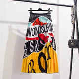 2019 New-Coming Summer Printing Cartoon Letter Pattern High Street Europen Style Women Skirts Party Holiday High