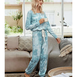 Women Autumn Loungewear Long Sleeve Tie dye Jumpsuits Overalls 2020 Fashion Street Home Casual Romper