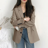 Fongt Suit Jacket Woman's New 2025 Korean Version Of Spring And Autumn Leisure Loose Net Red Autumn Suit Top British Style Woman