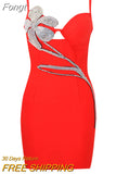 Ladies Sparkling Luxury Diamond Spaghetti Strap Backless Design Celebrity Club Black Sleeveless Sexy Mini Bandage