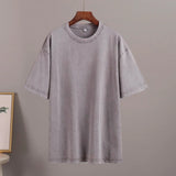 Fongt Old Short-Sleeved T-Shirt 2025 Summer Relaxation Leisure Collar Water Washing Hair Short-Sleeved T-Shirt