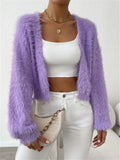 Fongt And Winter New Loose Plush Short Knitted Cardigan Coat