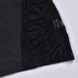 Sexy Zebra Print Cut Out Mesh Transparent Women Mini Dress for Beach Holiday Night Club Goth Party Bodycon Pencil Shorts