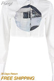Women T-shirts Sexy Crop Top Fall Winter 2023 Clothes y2k Graphic Fairy Grunge Aesthetic Vintage Long Sleeve Top