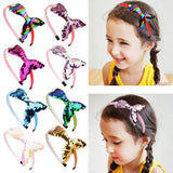 Inches Multi-layer Sequins Mermaid Headbands For Girls Rainbow Mermaid Pearls Hair Bands Handmade Headwear Hair