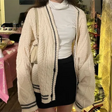 90s Aesthetic Knitted Button Cardigan-Outfit