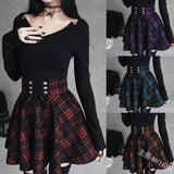 Fongt School Fresh College Style Lady Lattice Irregular Half-Dress Necrotling Belts With Thin Large