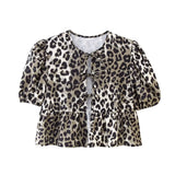 New Bubble Cuff Lace-Up Solid Color Short Blouse 1213835-Outfit