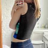 Women’s Crop Top Fashion Abstract Printing Vest Causal Round Neck Exposed Navel Sleeveless Tops Casual Outfits Streetwear