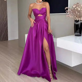 Fongt Women's New Famous Deep V Hollow Dress Open Fork Hollow Dress