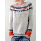 Fongt Sweater Women's Wish Hot Selling Round Collar Color Loose Fashion Knitted Shirt