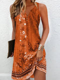 Fongt Summer Wish Casual Wind A-Shaped Dress Sleeveless Vest V-Neck Dress Woman