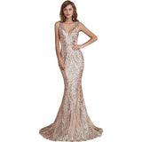 Fongt New Annual Evening Dress Sleeveless Sexy V-Neck Dress Party