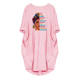 Fongt Burst Casing Round-Neck Printing Bag Loose Large Size Women's Knitted Dress