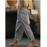 Fongt Spring And Summer Wish New Casual Lace Hollow Splicing Nine-Point Trousers