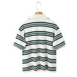 Fongt Women's New Hit-Colored Striped Short-Sleeved T-Shirt 9551