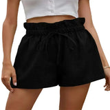 Fongt Casual Comfortable Shorts Women 2025 Summer New European Version Of High-Rise Belt Loose Broad Leg Pants Women