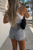At The Market Cuffed Denim Paperbag