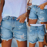 Fongt New Summer Shorts Straight Pants Wash Hole With Women's Jeans Direct Sales