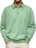 Fongt Explosion Autumn And Winter Ji Dejong Long Sleeve V-Neck Button Men's Casual Shirt Polo Shirt