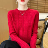 Fongt Girl Feeling Jasmine Sweater Knitted Retro Collar Top Autumn And Winter Thick Bottom Shirt 2025
