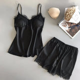Fongt Pajamas For Women In Summer Sexy Ice Silk Two Sets Of Silk Home Clothes To Pack Large-Size Thin