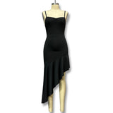 Fongt 2025 New Sexy Hanging Neck Back Cross-Tie Wearing Irregular Lotus Leaf Dress Dress Dress