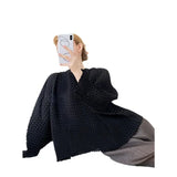 Fongt Folded Hand-Folded Pineapple Folding Temperament Commuter Cardigan More Wear Coat-Size Women's Clothing High-Sclam Fabric