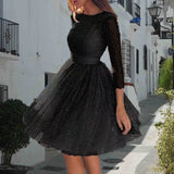 Fongt Ladies Fashioned Long Sleeve Dress High Waist Evening Cocktail Party Dresses Women's Fashion