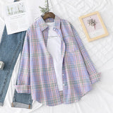 Design Women Blouses Shirts 2021 New Womens Tops And Blouses Long Sleeve Casual Plaid Shirt Young Style Lady Blouse