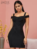 2022 New Summer Off Shoulder Bodycon Bandage Dress Women Sexy Spaghetti Strap Strapless Club Celebrity Evening Party
