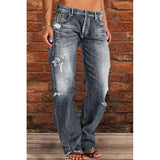 Fongt Wish Ladies Jeans Slimming Water Wash Thorn Trousers Trousers Nk205