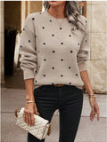 Fongt Point T-Shirt With Long-Sleeved Knitted Jersey Temperament Elegant Loose Sweater