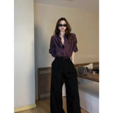 Fongt Money Wind Sunscreen Long-Sleeved Purple Shirt Coat Women Summer Acetic Yarn Ice Tuft