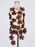 Fongt Temperament Vest 2025 Autumn And Winter New High-End Design Three-Dimensional Flowers Beautiful Sleeveless Body
